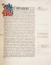 Ms.228, f.29r: Página de &39;Ética e Política Nicomachean&39; de Aristóteles, 1452